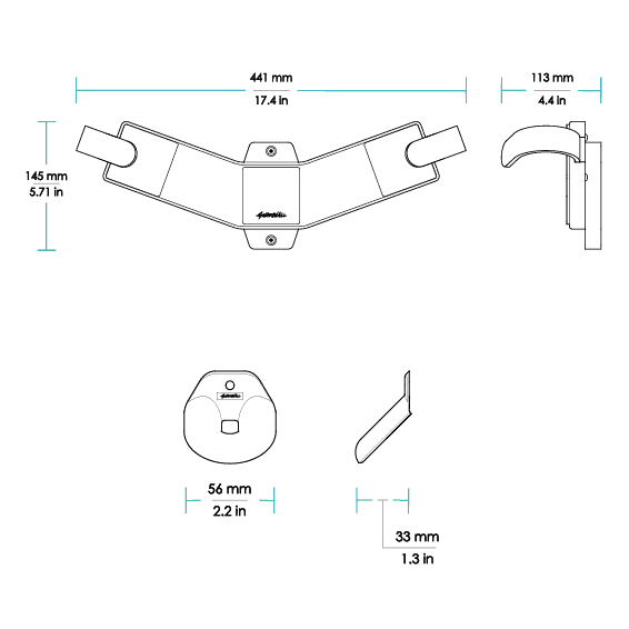 Gnarwall Tip Up Rack - Fin Box Hooks - Bamboo - GNARWALL